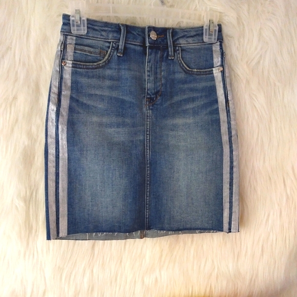 Sam Edelman Denim Mini Jenny Skirt Size 00/24 - Picture 3 of 13